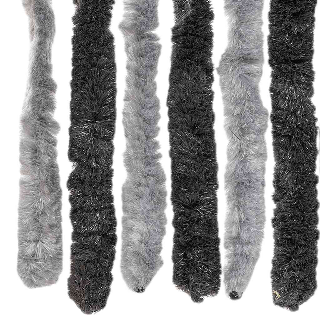 Moustiquaire de porte grise et noire 56x200 cm Chenille