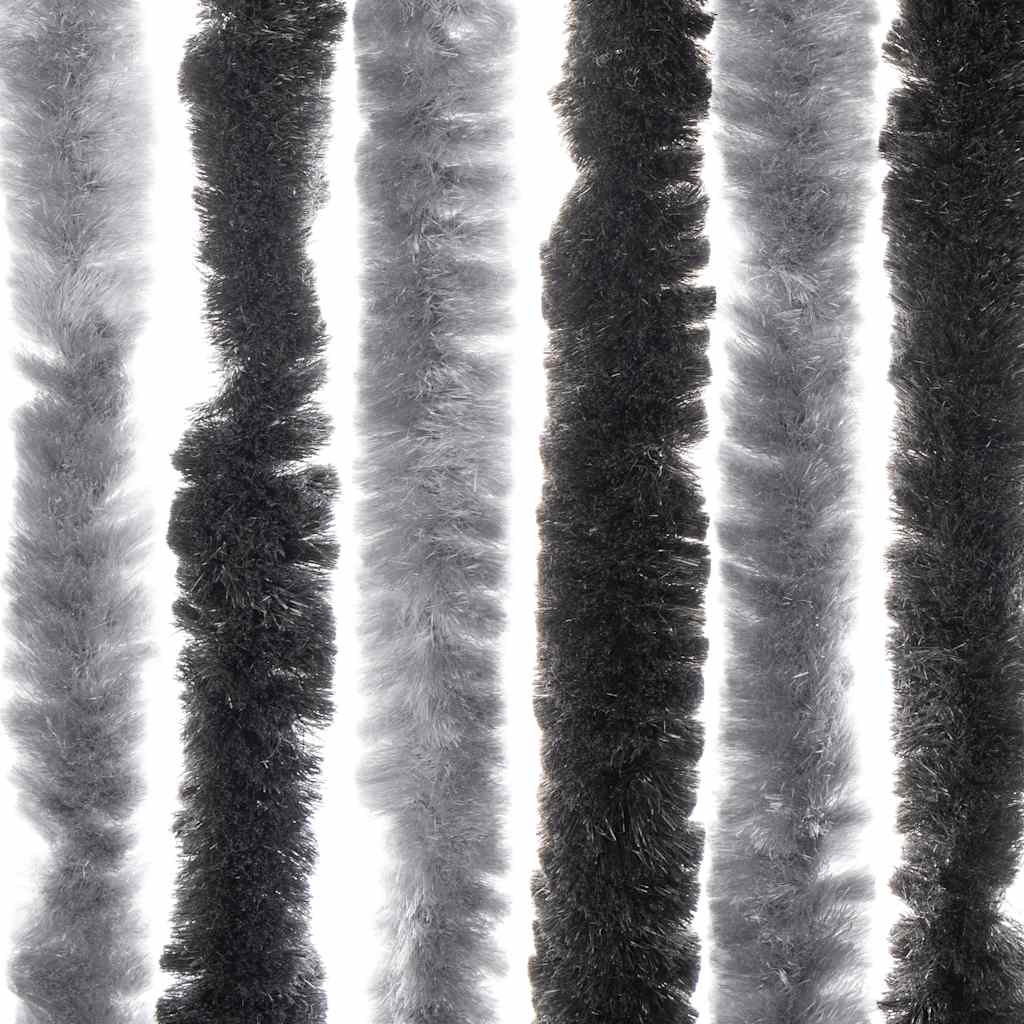 Moustiquaire de porte grise et noire 56x200 cm Chenille