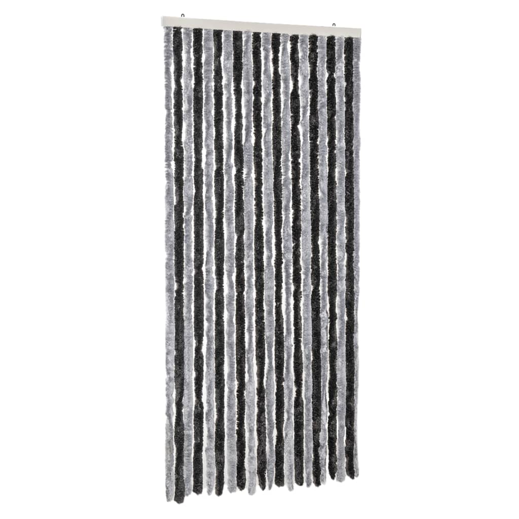 Fly Screen Curtain Grey and Black 90x200 cm Chenille