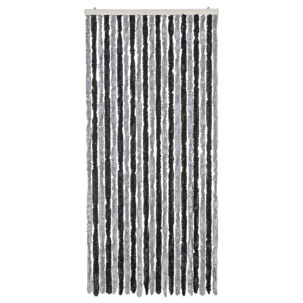 Fly Screen Curtain Grey and Black 90x200 cm Chenille