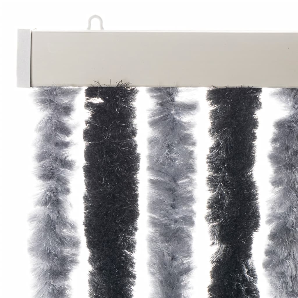 Fly Screen Curtain Grey and Black 90x200 cm Chenille