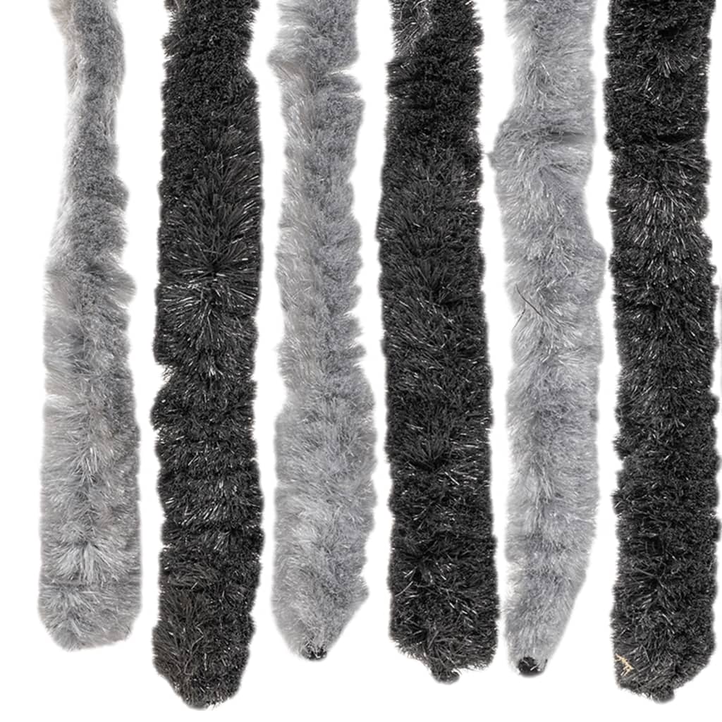 Fly Screen Curtain Grey and Black 90x200 cm Chenille