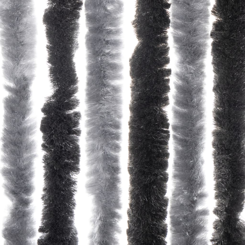 Fly Screen Curtain Grey and Black 90x200 cm Chenille