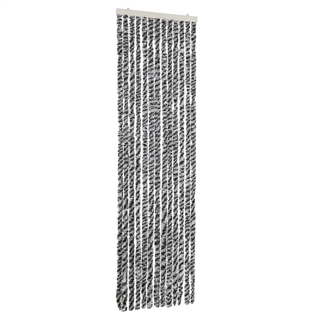 Grey, Black and White Chenille Fly Screen 56x200 cm
