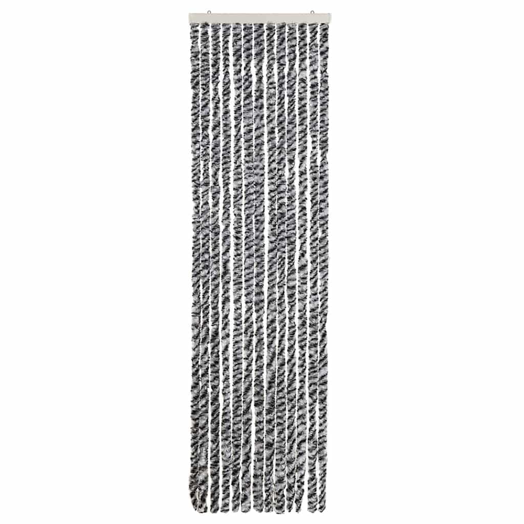 Grey, Black and White Chenille Fly Screen 56x200 cm