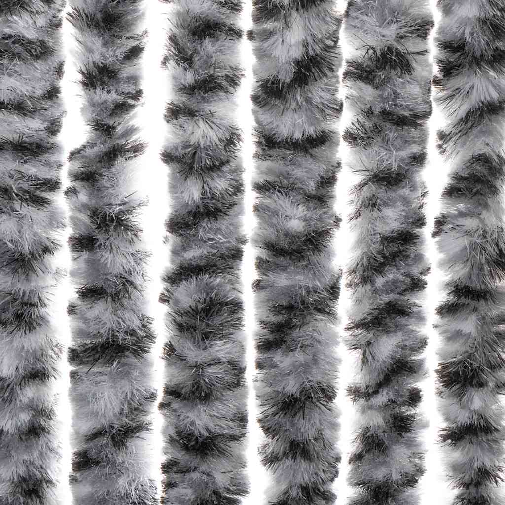 Grey, Black and White Chenille Fly Screen 56x200 cm