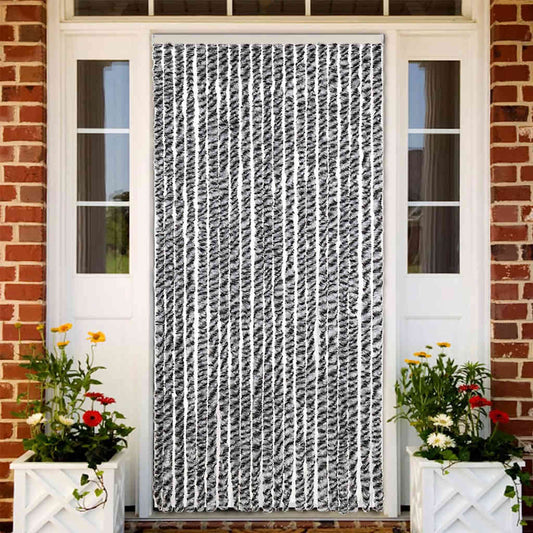 Fly Screen Curtain Grey, Black and White 90x200 cm Chenille