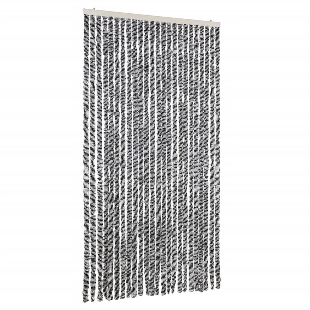 Rideau anti-mouches gris, noir et blanc 100x200 cm Chenille