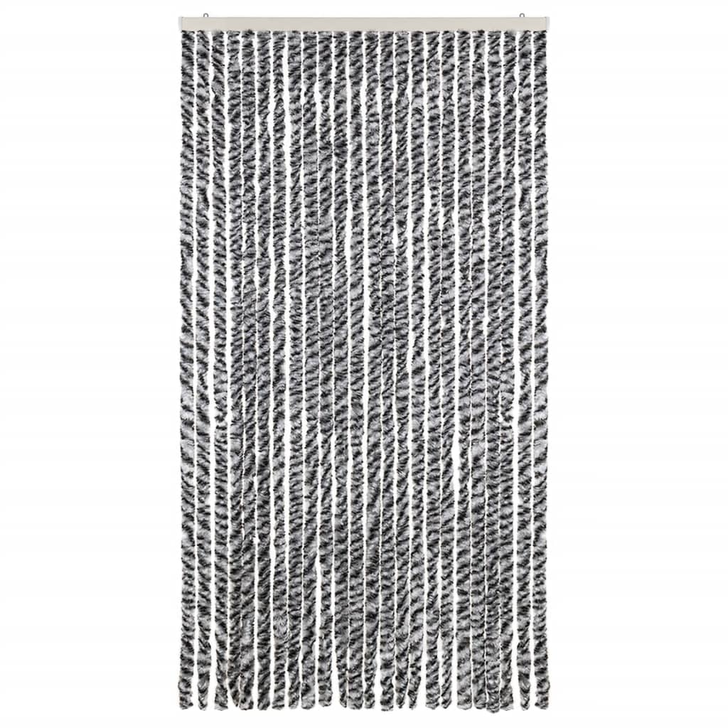 Rideau anti-mouches gris, noir et blanc 100x200 cm Chenille