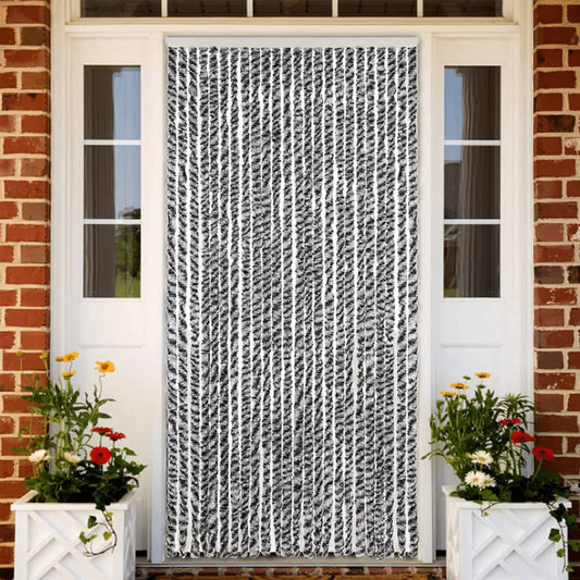 Fly Curtain Grey, Black and White 100x230 cm Chenille
