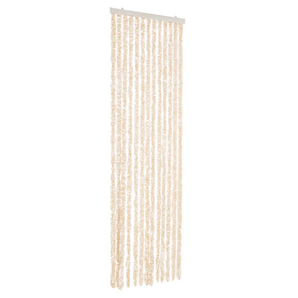 Fliegenvorhang Beige und Weiß 56x200 cm Chenille
