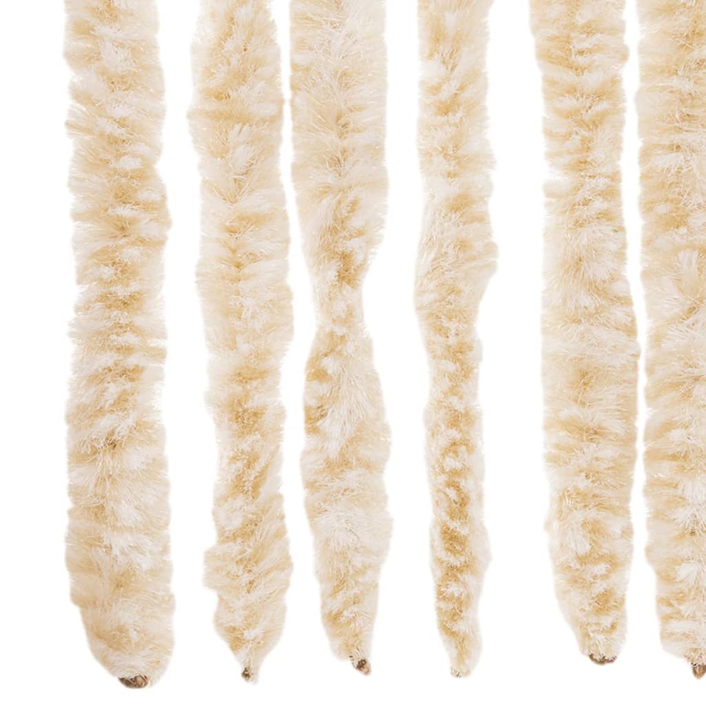 Rideau de porte moustiquaire beige et blanc 100x220 cm Chenille