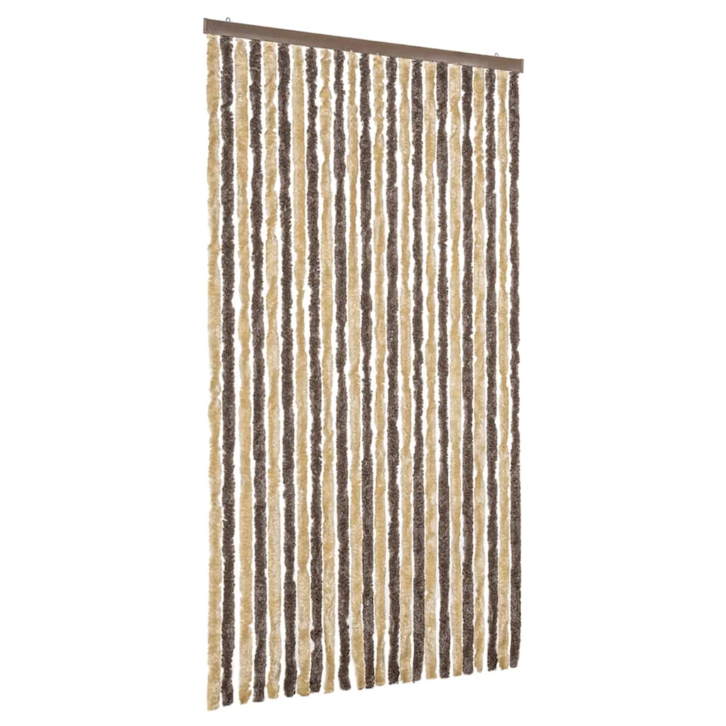 Fly Screen Dark Brown and Beige 100x220 cm Chenille