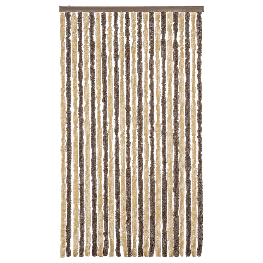 Fly Screen Dark Brown and Beige 100x220 cm Chenille