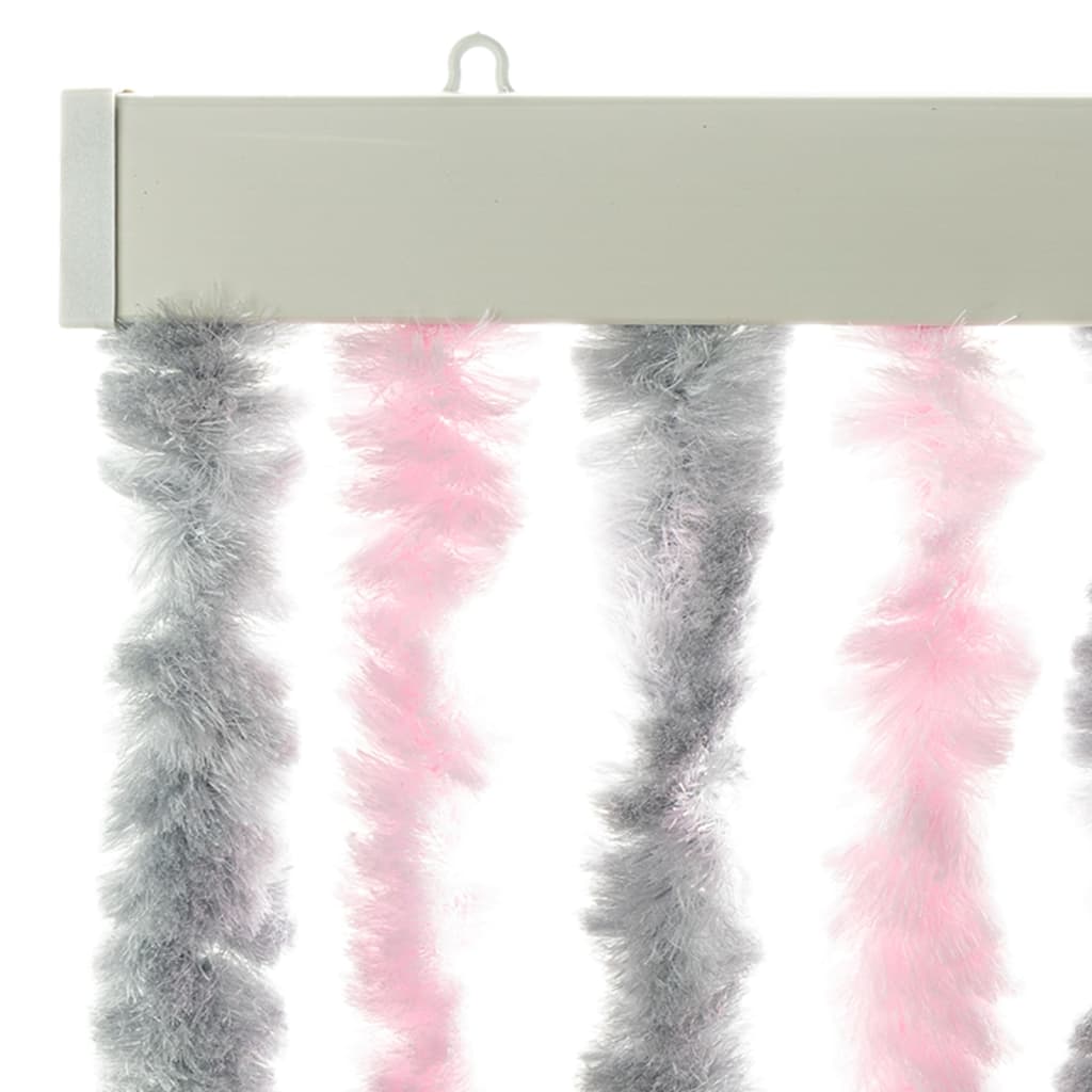 Fly Screen Silver Grey and Pink 100x220 cm Chenille