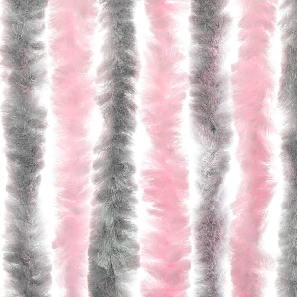 Fly Screen Silver Grey and Pink 100x220 cm Chenille