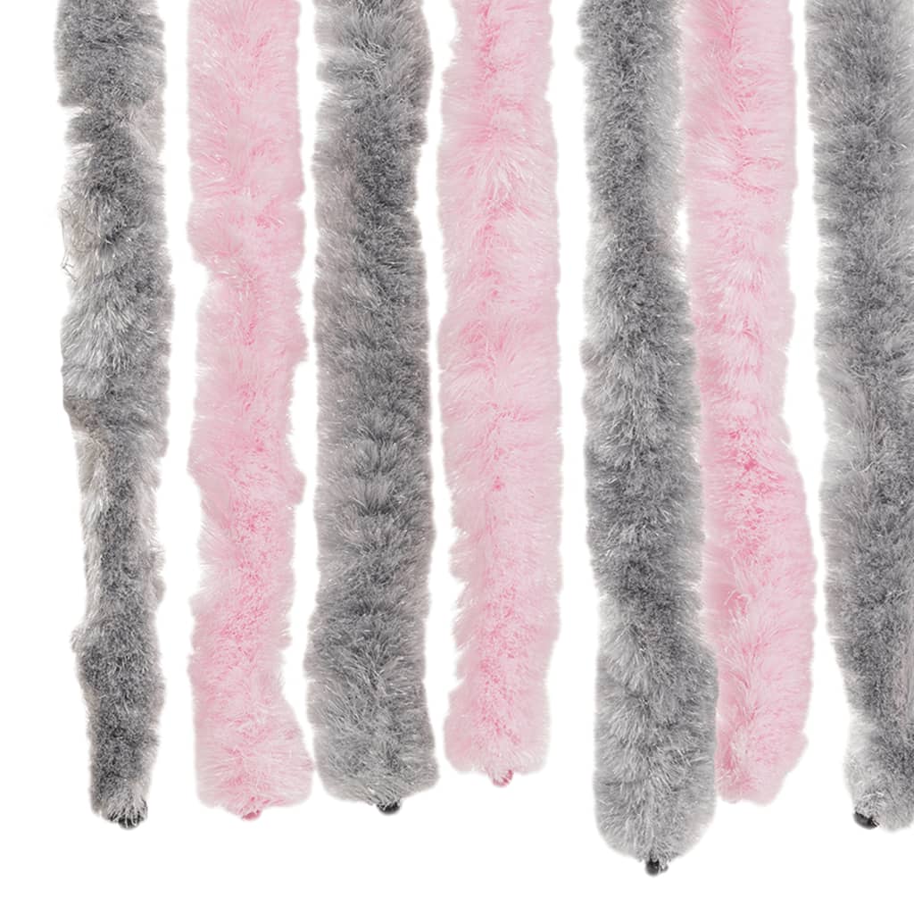 Fly Screen Silver Grey and Pink 100x220 cm Chenille