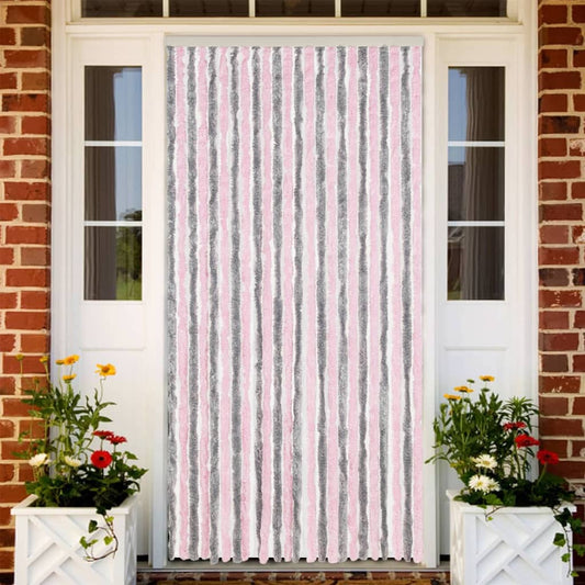 Fly Screen Silver Grey and Pink 100x220 cm Chenille