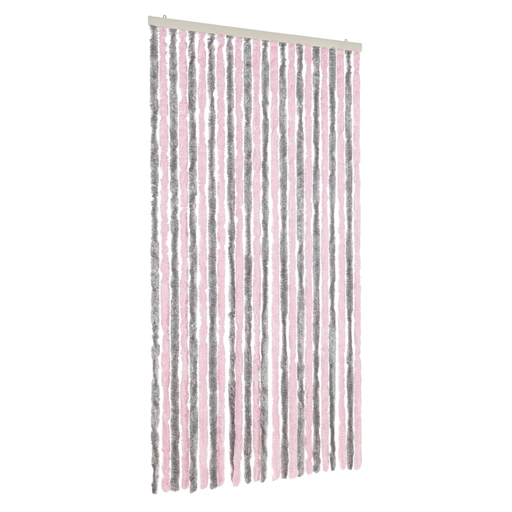 Fly Screen Silver Gray and Pink 100x230 cm Chenille