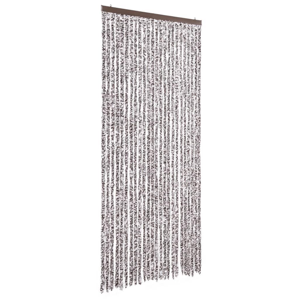 Fly Screen Curtain Brown and Beige 100x200 cm Chenille