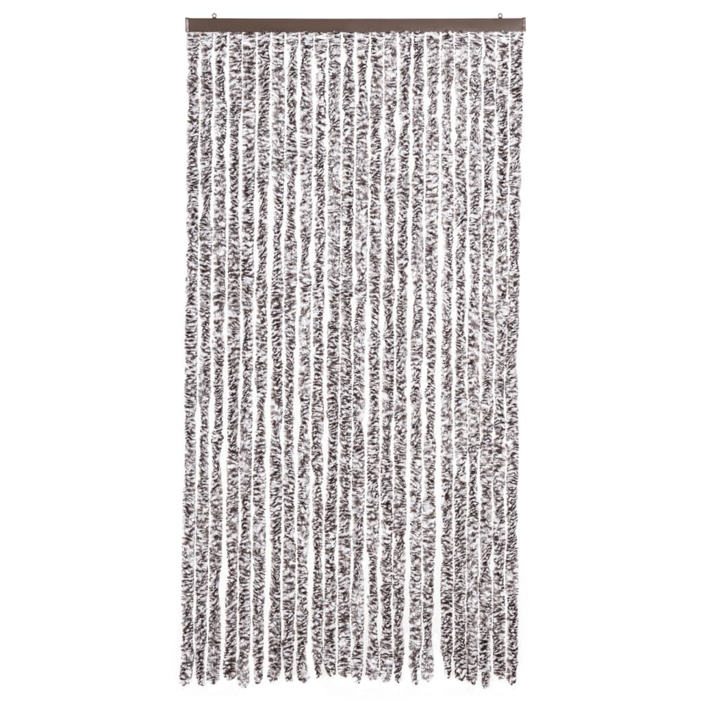 Fly Screen Curtain Brown and Beige 100x200 cm Chenille