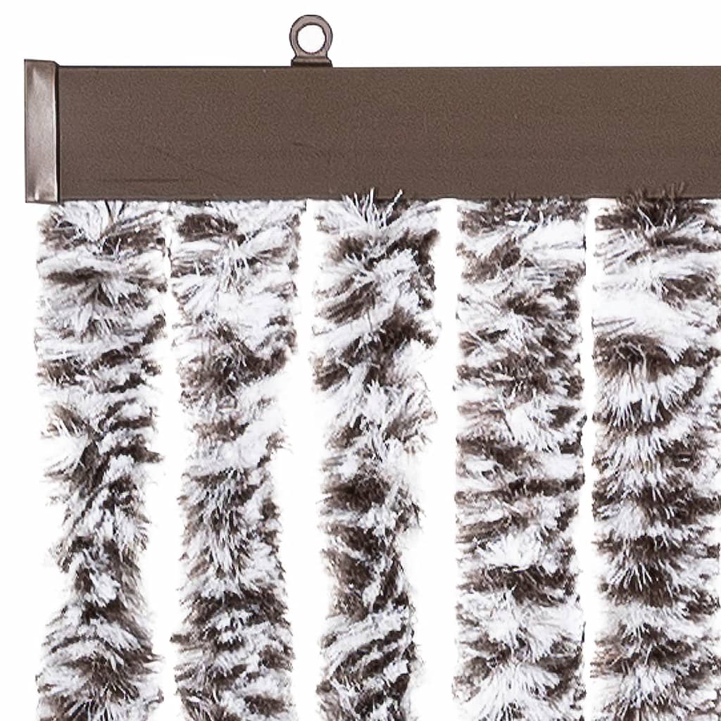 Fly Screen Curtain Brown and Beige 100x200 cm Chenille