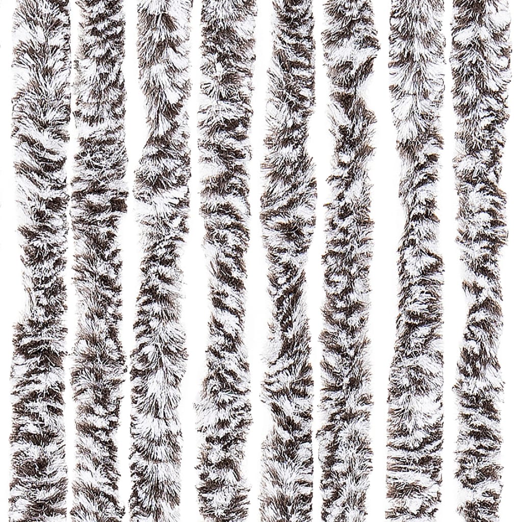 Fly Screen Curtain Brown and Beige 100x200 cm Chenille