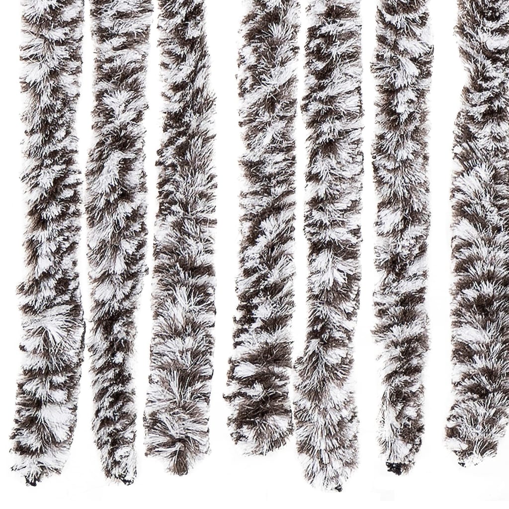 Fly Screen Curtain Brown and Beige 100x200 cm Chenille