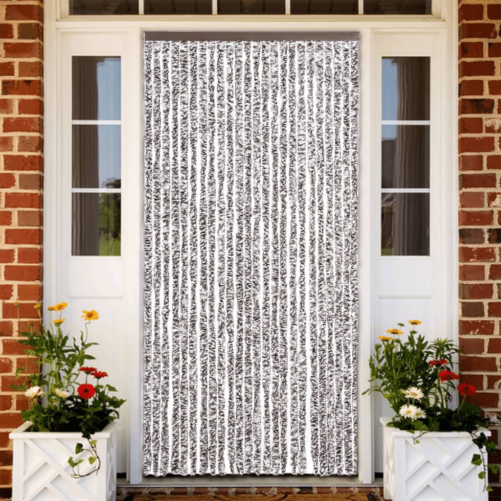 Fly Screen Curtain Brown and Beige 100x200 cm Chenille