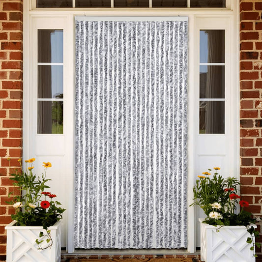 Fly Screen White and Grey 100x230 cm Chenille