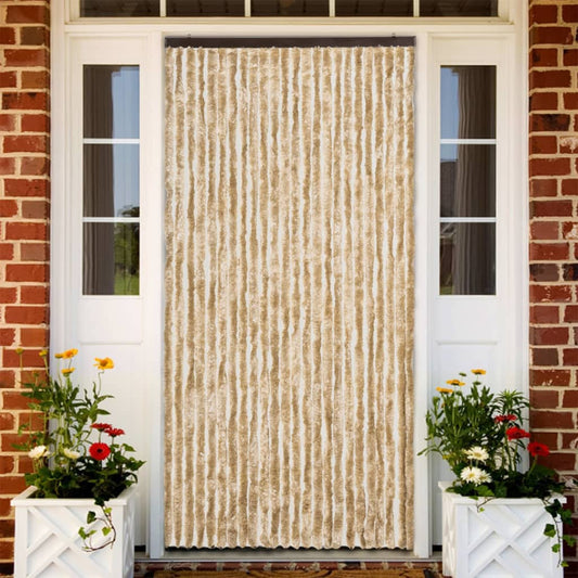 Fly Screen Curtain Beige 100x200 cm Chenille