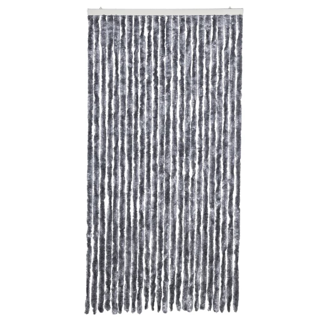 Moustiquaire de porte argentée 100x200 cm en chenille
