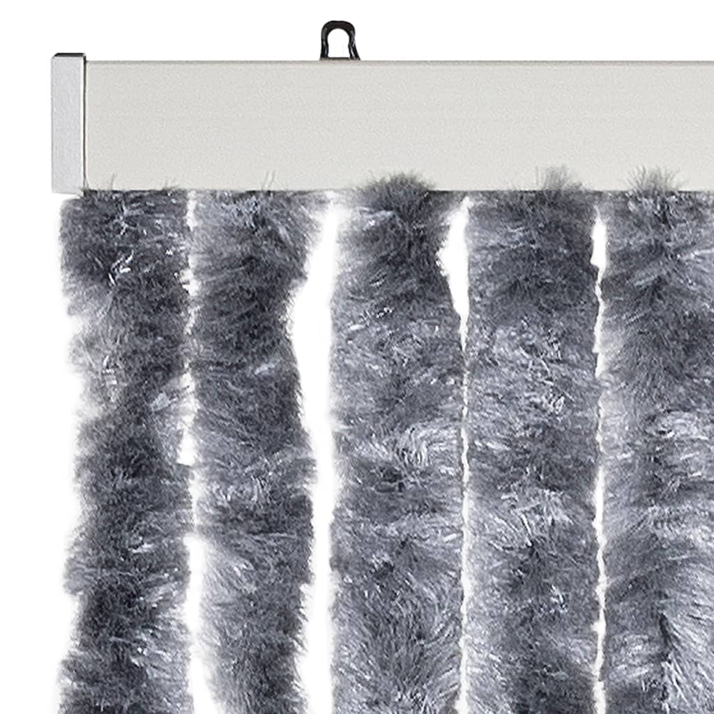 Moustiquaire de porte argentée 100x200 cm en chenille