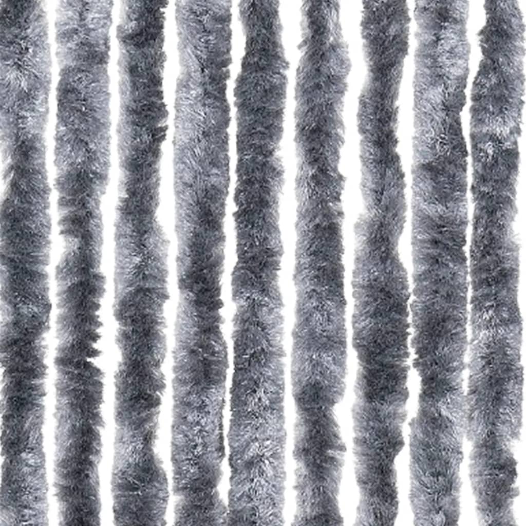 Moustiquaire de porte argentée 100x200 cm en chenille