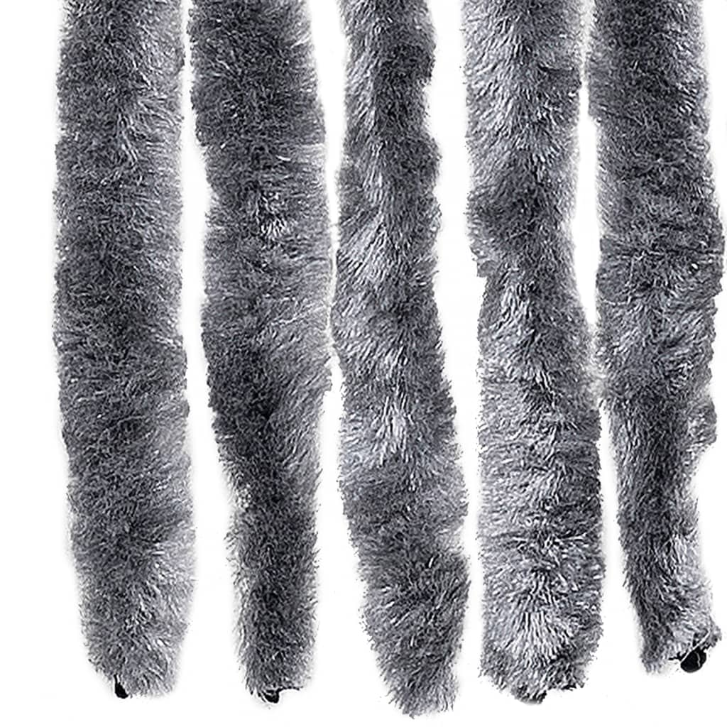 Moustiquaire de porte argentée 100x200 cm en chenille