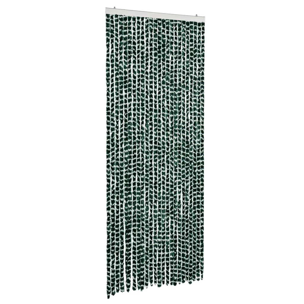Fly Screen Curtain Green and White 100x200 cm Chenille