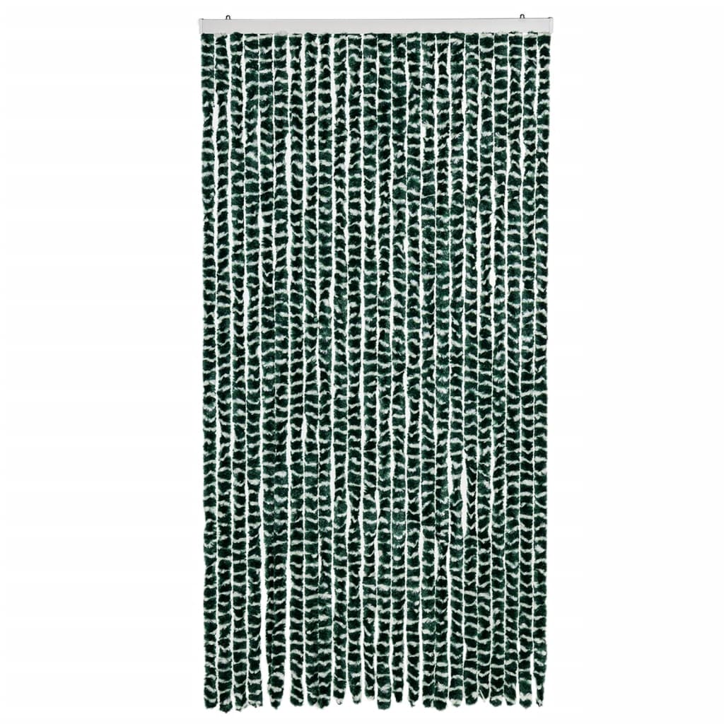 Fly Screen Curtain Green and White 100x200 cm Chenille