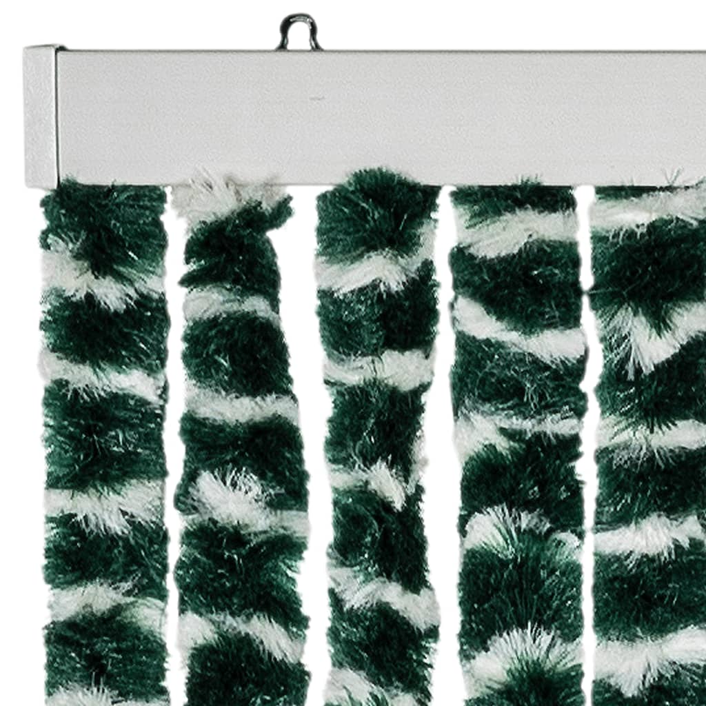 Fly Screen Curtain Green and White 100x200 cm Chenille