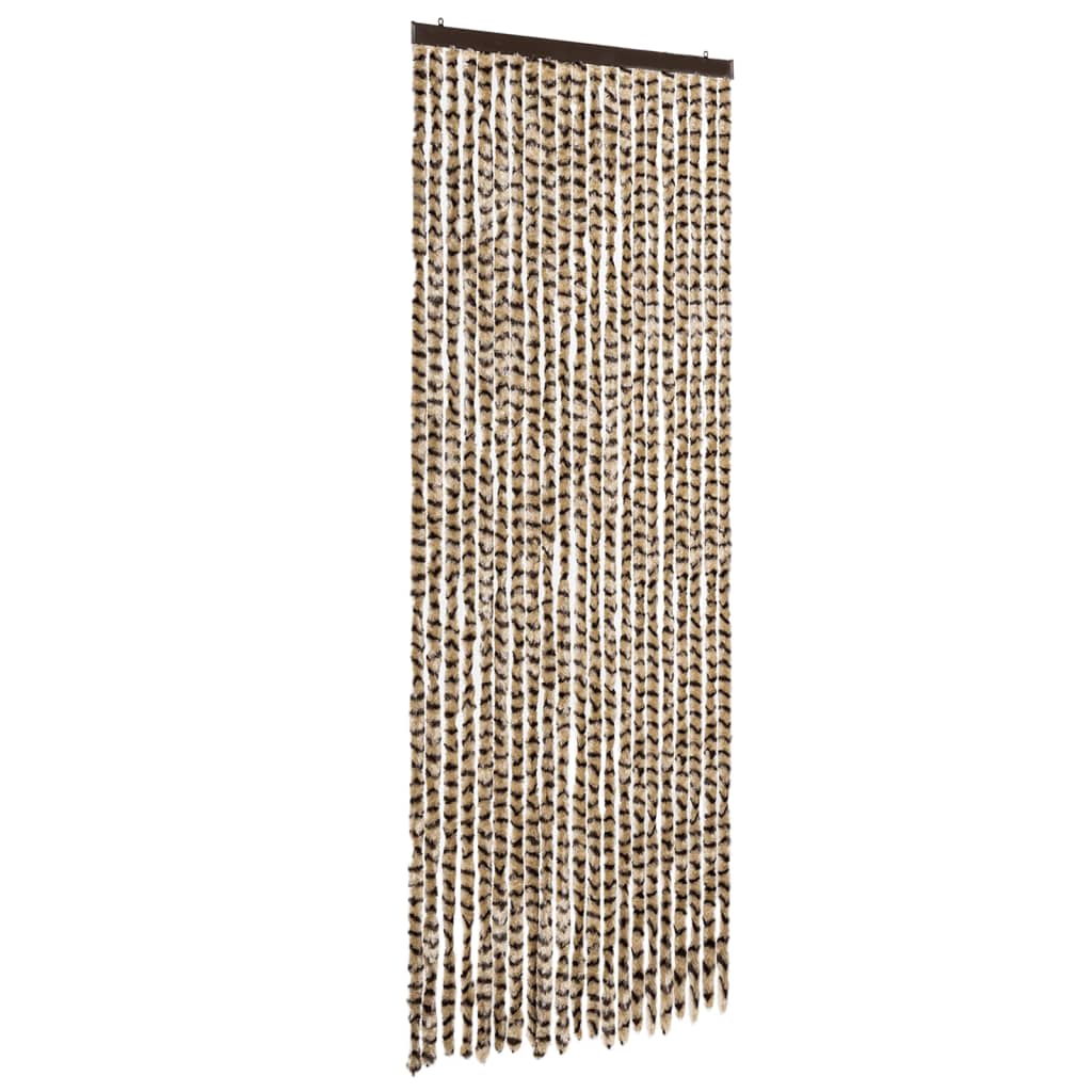 Fly Screen Curtain Beige and Brown 90x200 cm Chenille