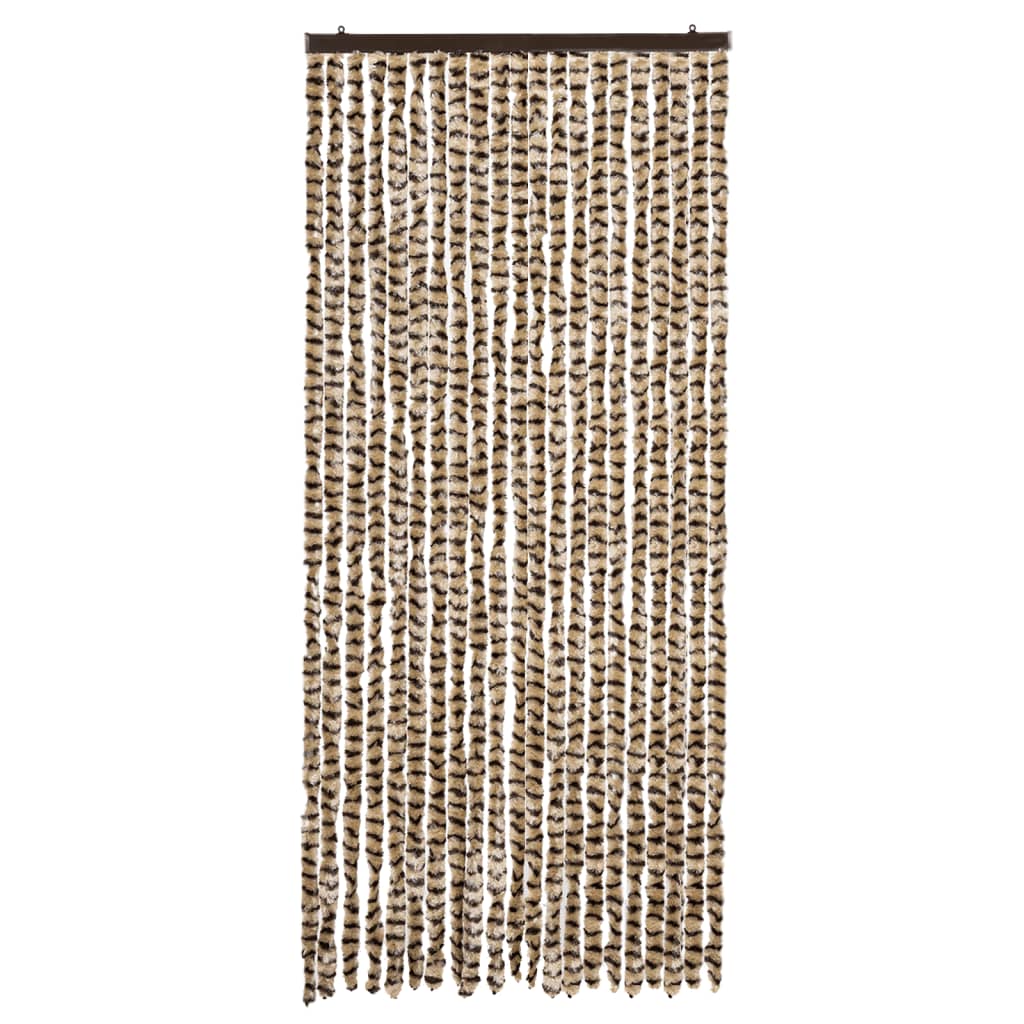 Fly Screen Curtain Beige and Brown 90x200 cm Chenille