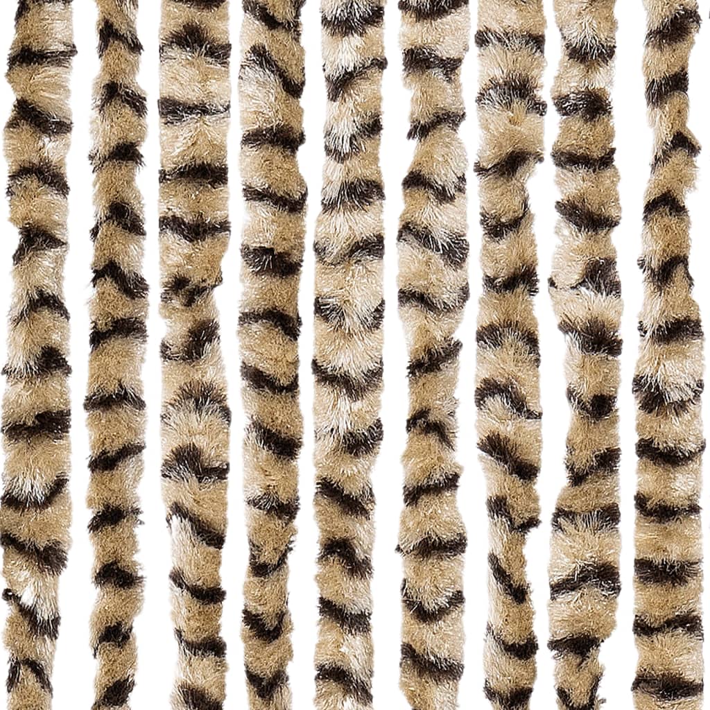 Fly Screen Curtain Beige and Brown 90x200 cm Chenille
