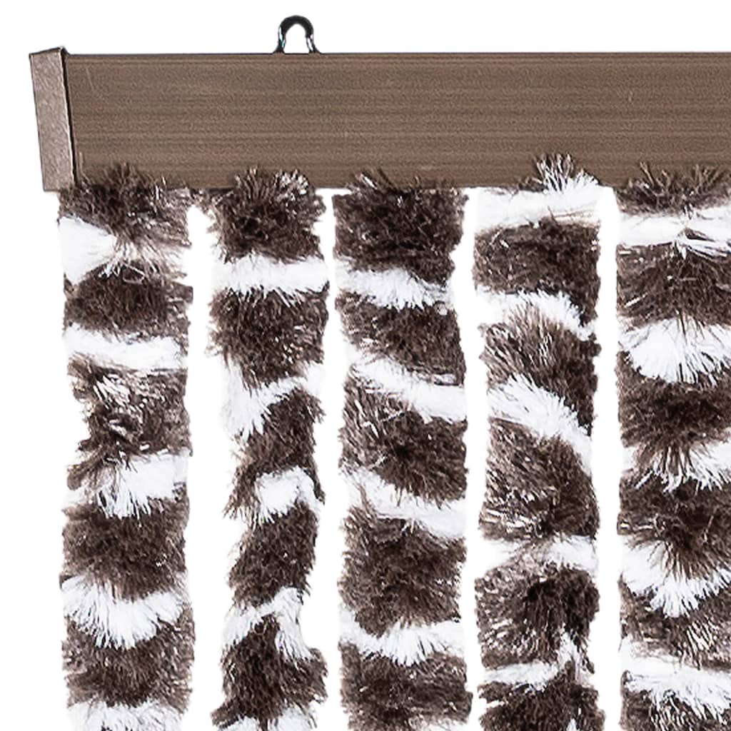 Fliegenvorhang Braun und Weiß 56x200 cm Chenille