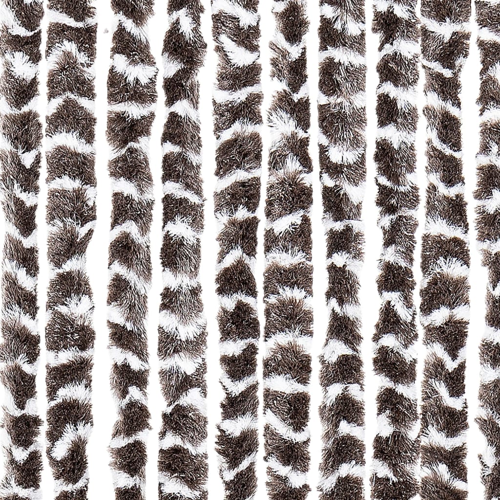 Fliegenvorhang Braun und Weiß 56x200 cm Chenille