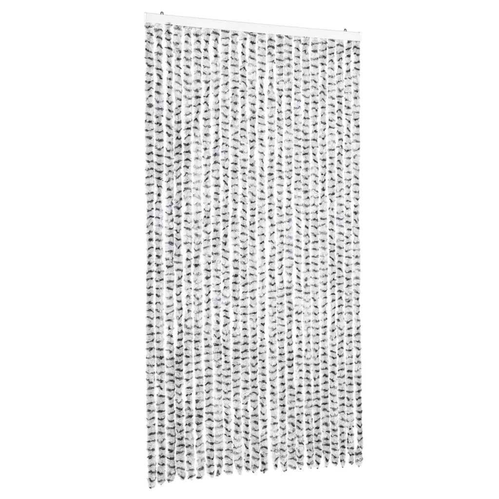Moustiquaire de porte gris clair et gris foncé 100x200 cm Chenille