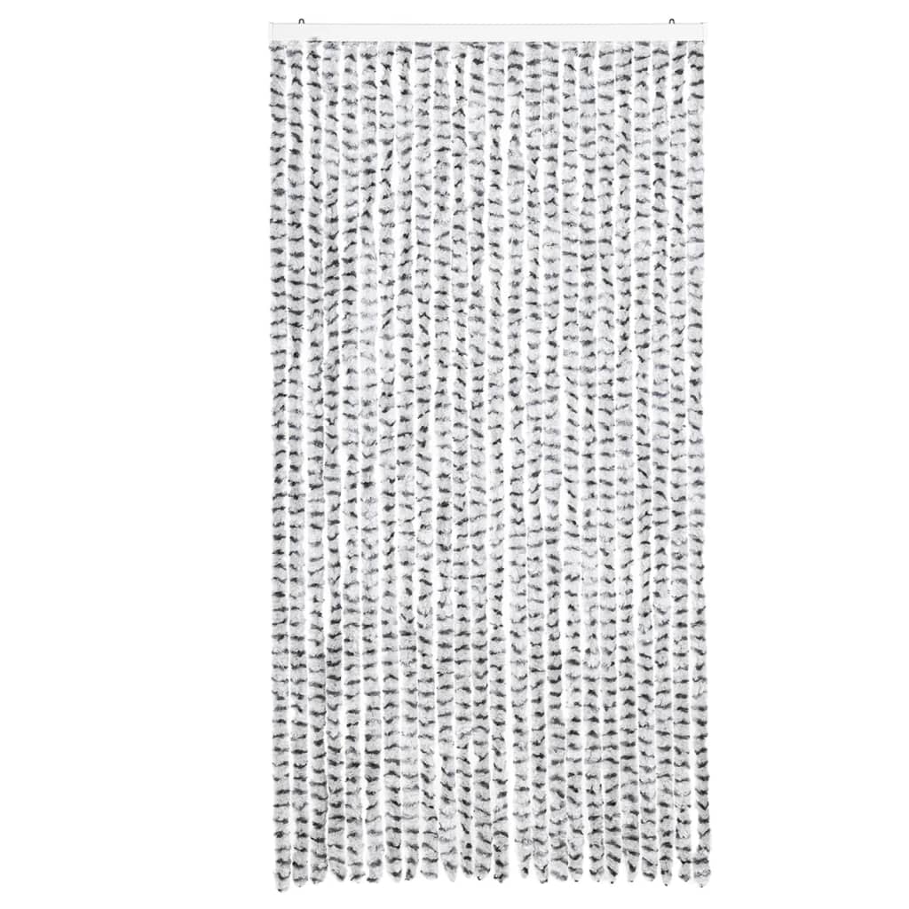 Moustiquaire de porte gris clair et gris foncé 100x200 cm Chenille