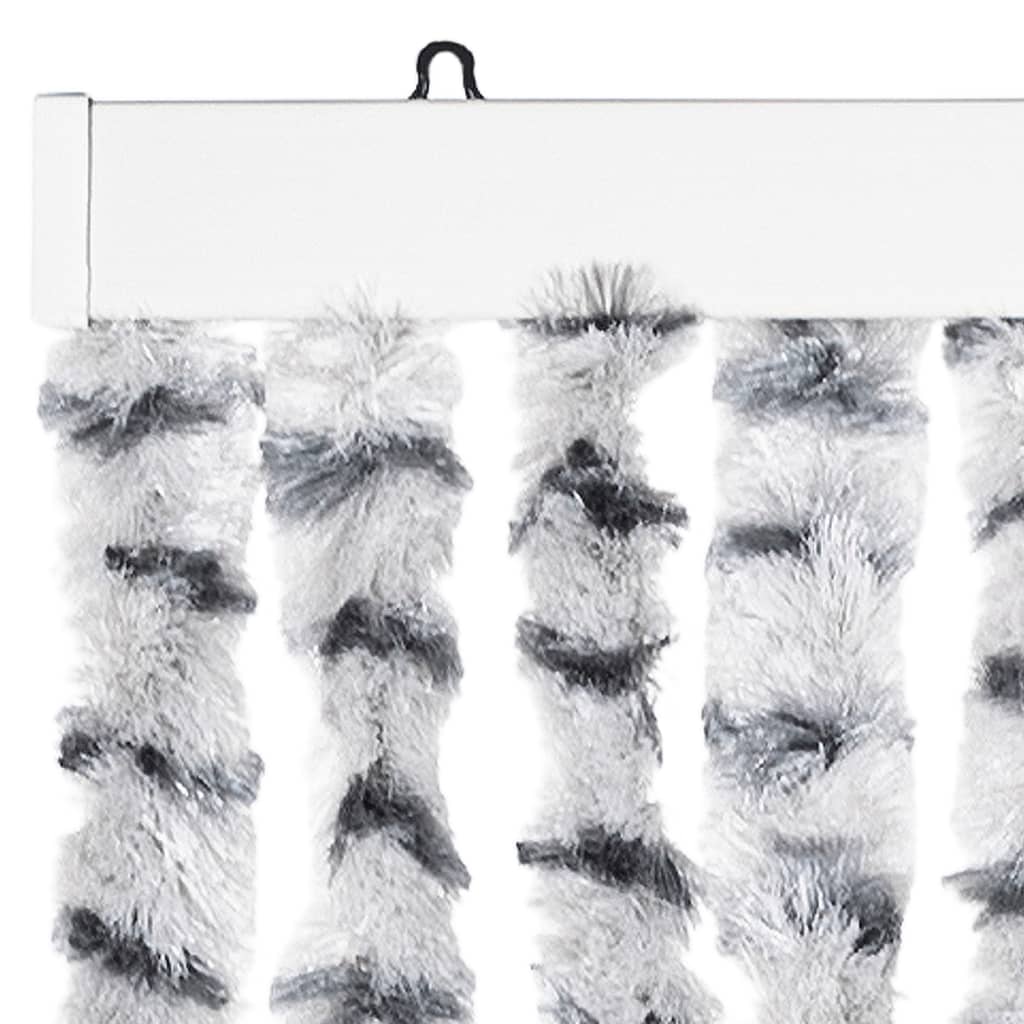 Moustiquaire de porte gris clair et gris foncé 100x200 cm Chenille