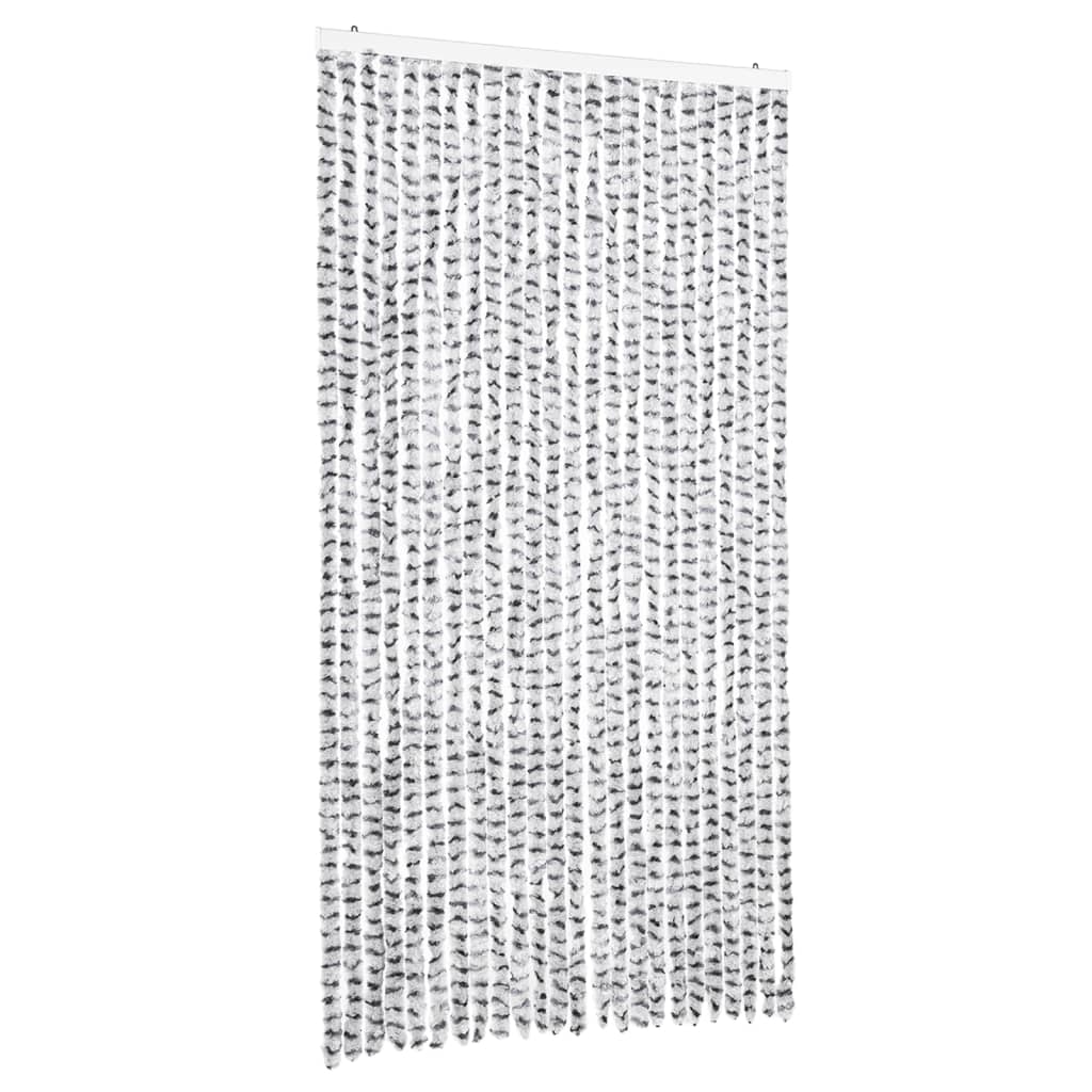 Moustiquaire de porte gris clair et gris foncé 100x230 cm Chenille