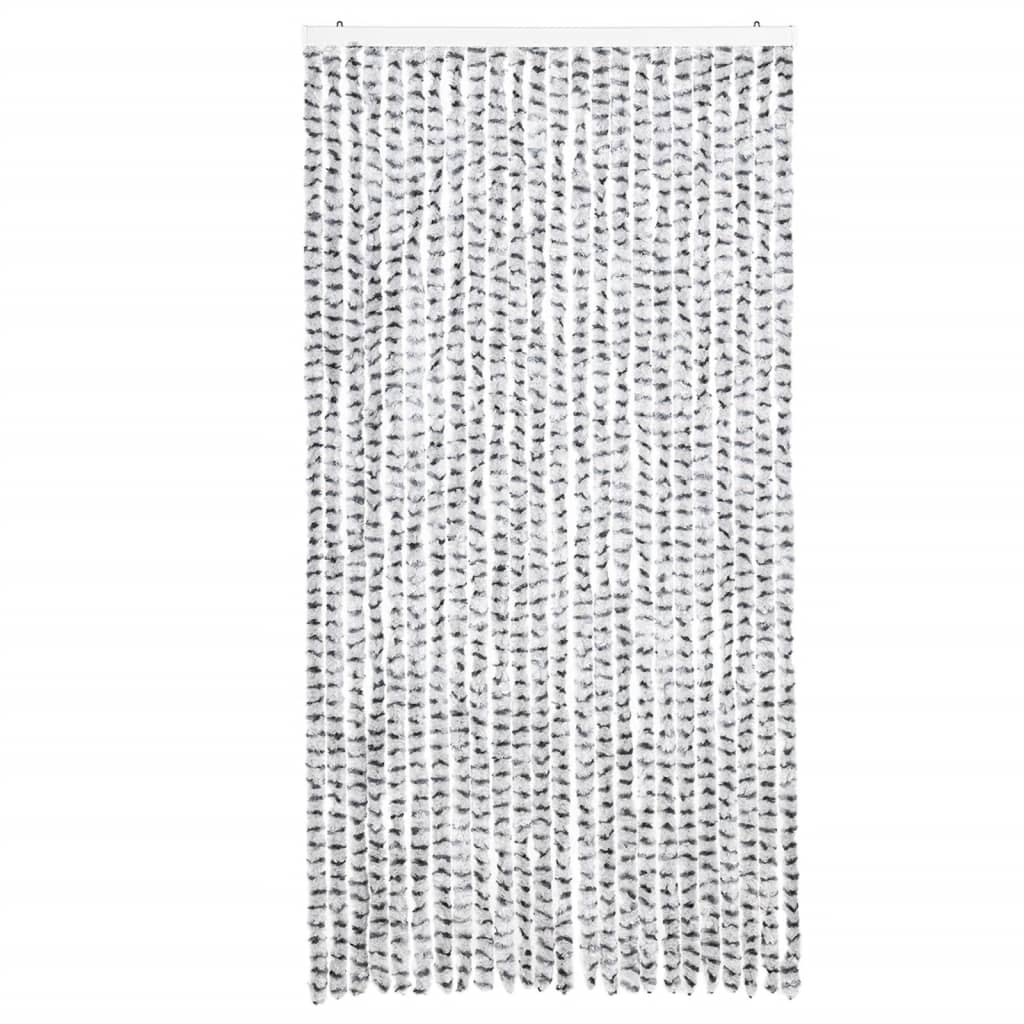 Moustiquaire de porte gris clair et gris foncé 100x230 cm Chenille