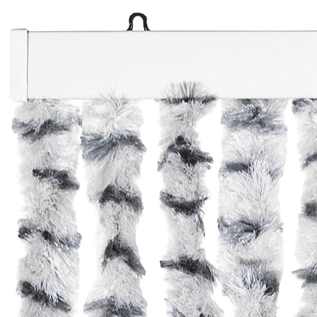 Moustiquaire de porte gris clair et gris foncé 100x230 cm Chenille