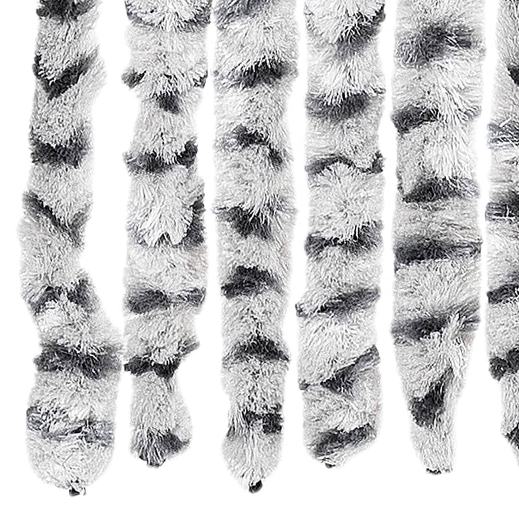 Moustiquaire de porte gris clair et gris foncé 100x230 cm Chenille